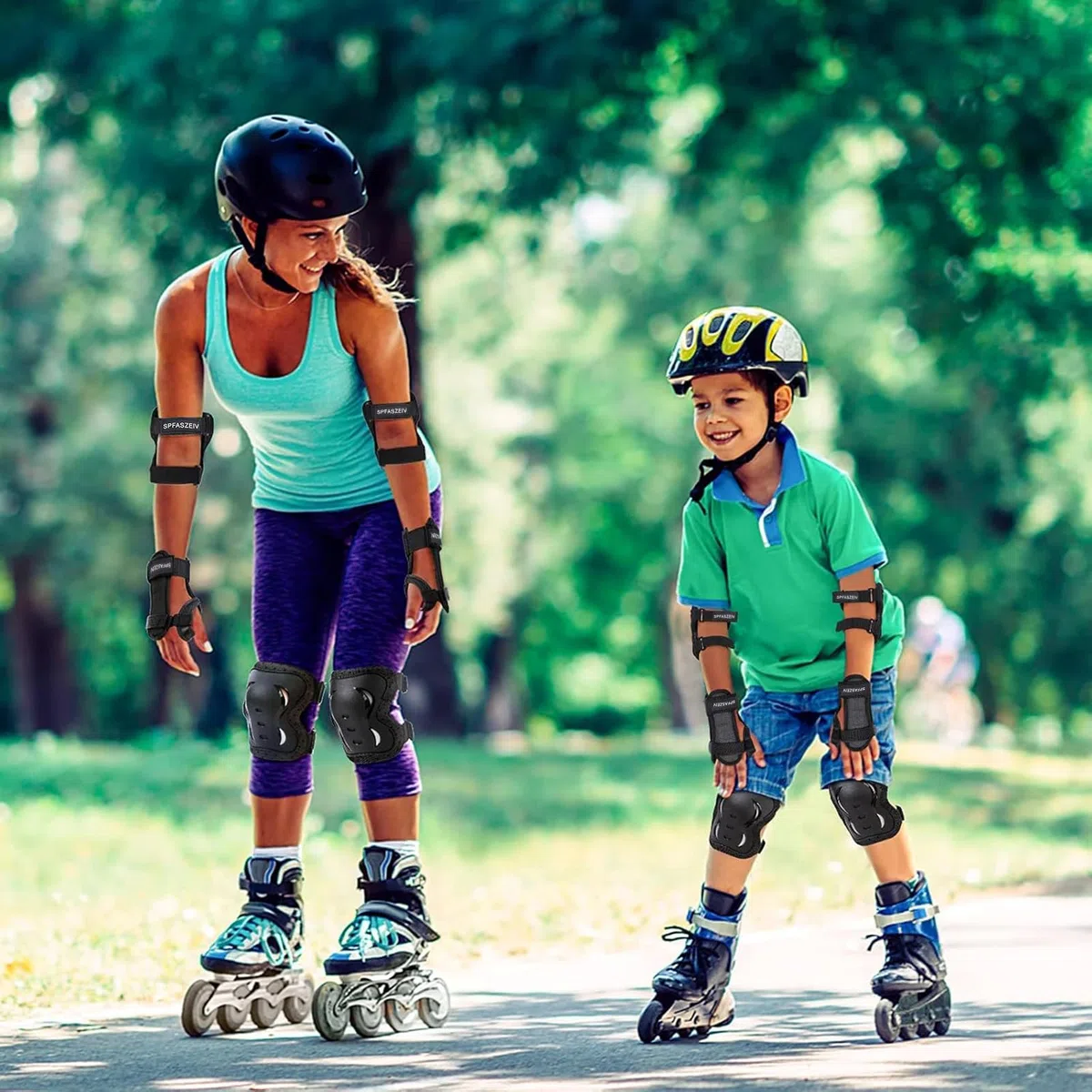 Protecciones Set para Niños Adultos, 6pc Patinaje Rodilleras para Niños Rodilla Codo Rodilleras Ajustables Protección para Patinetas, Scooter