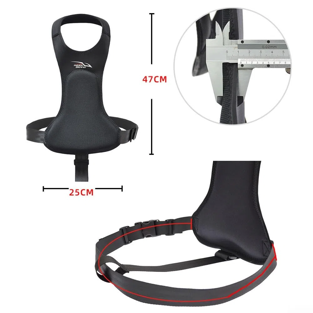 DAZZLEEX Almohadilla de pecho de neopreno para arpón, almohadilla elástica para el pecho de caza, chaleco acolchado profesional para buceo, pesca