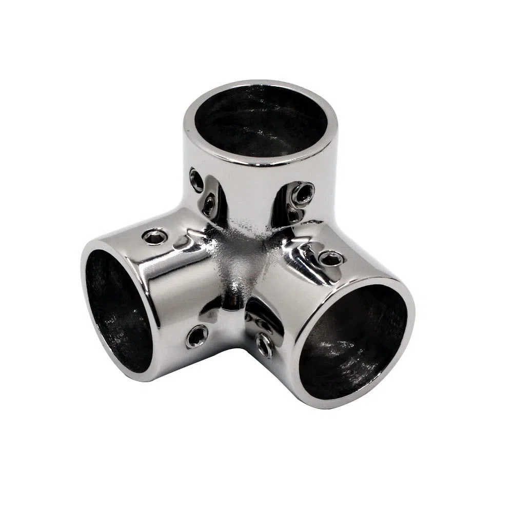 Conector de tubo en T, 30 mm, acero inoxidable, 3 vías, accesorio de barandilla de barco de grado marino para yate