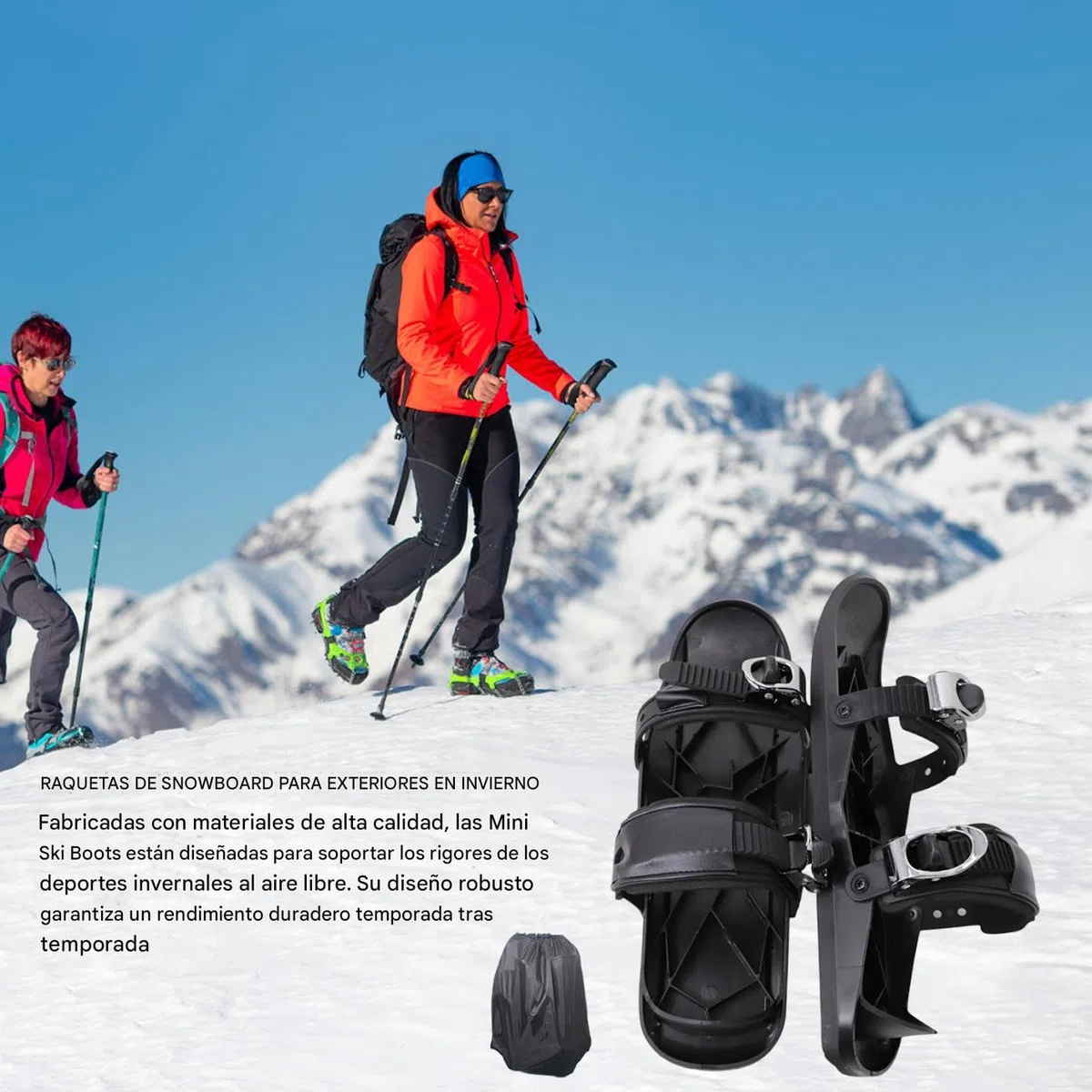 Patines de Esquí - Zapatos Cortos de Patinaje sobre Nieve para Exterior en Invierno - Calzado Invernal Transpirable para Climas Fríos Práctica Viajes Hombres Adultos Principiantes Deportes