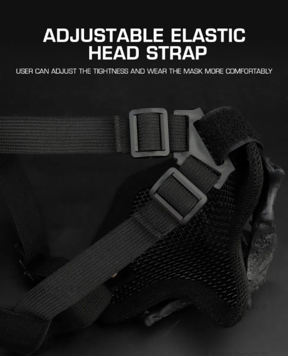 Peminkoo Máscara de Airsoft para Cosplay, máscara Multiusos de Media Cara, Correa Ajustable, Tocado Transpirable, Accesorios para Cosplay
