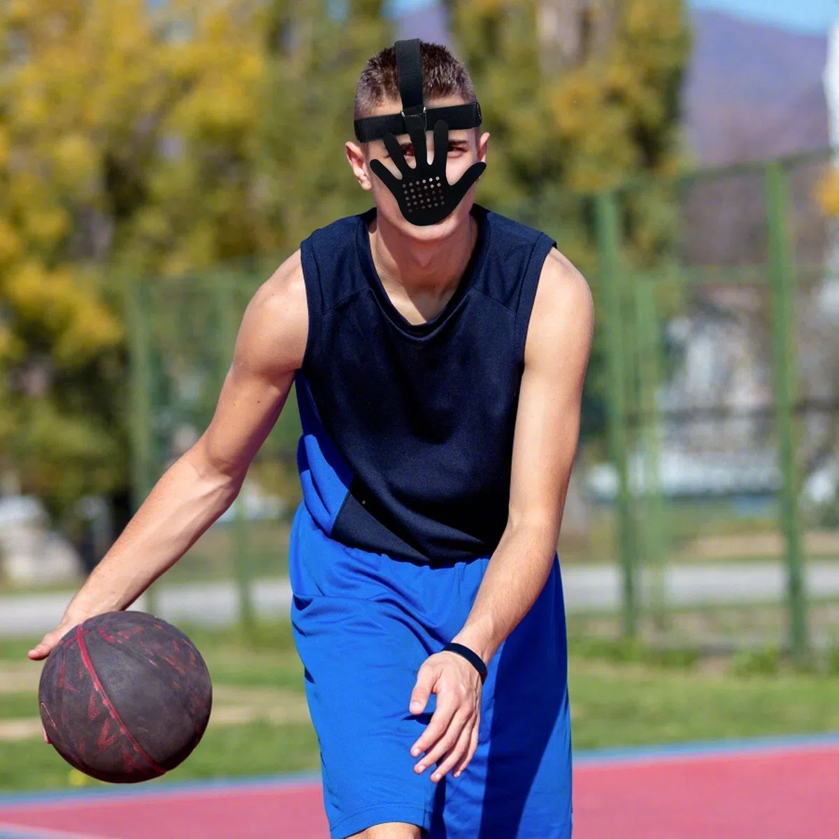 Máscara de Baloncesto, máscara Facial de Baloncesto, Protector Facial Deportivo, máscara defensiva de Baloncesto, máscara de Entrenamiento de Disparos Que bloquea los Ojos, Equipo de Entrenamiento de
