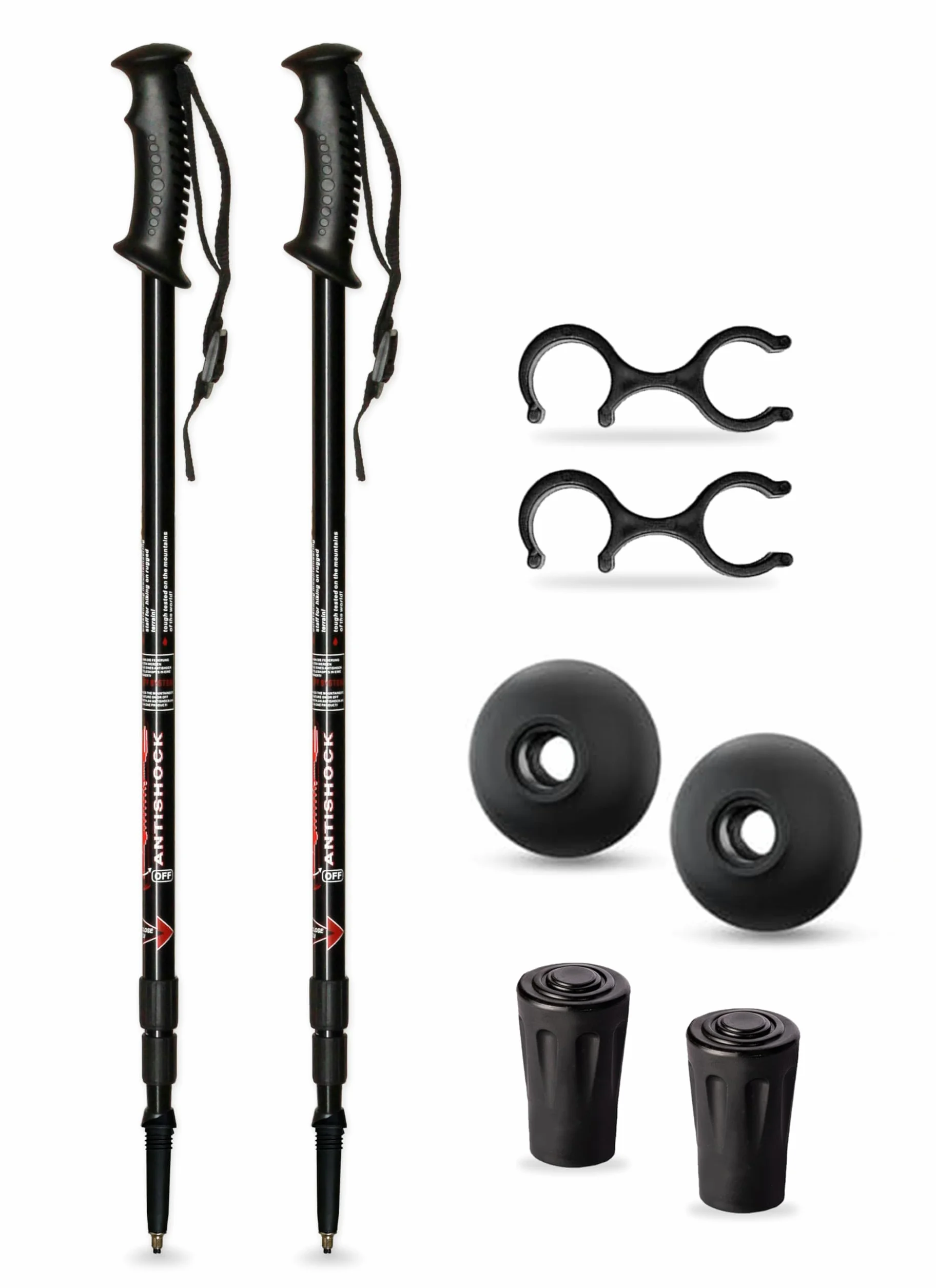 SB - Bastones trekking palos senderismo telescópicos aluminio 65-135cm antichoque para viaje, caminar, trail, alpinismo Niño, mujer, hombre