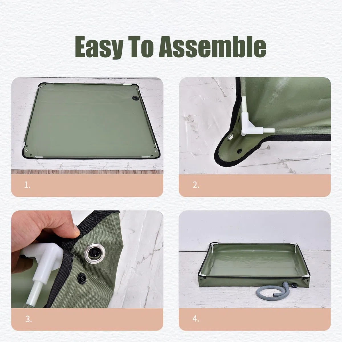 Plato De Ducha Portátil, Base De Ducha De Camping Plegable 2 En 1 con Tubo De Drenaje, 80x80x10cm Duradera Oxford Impermeable Fondo De Toldo De Tienda, Base De Cubierta De Ducha Al Aire Libre