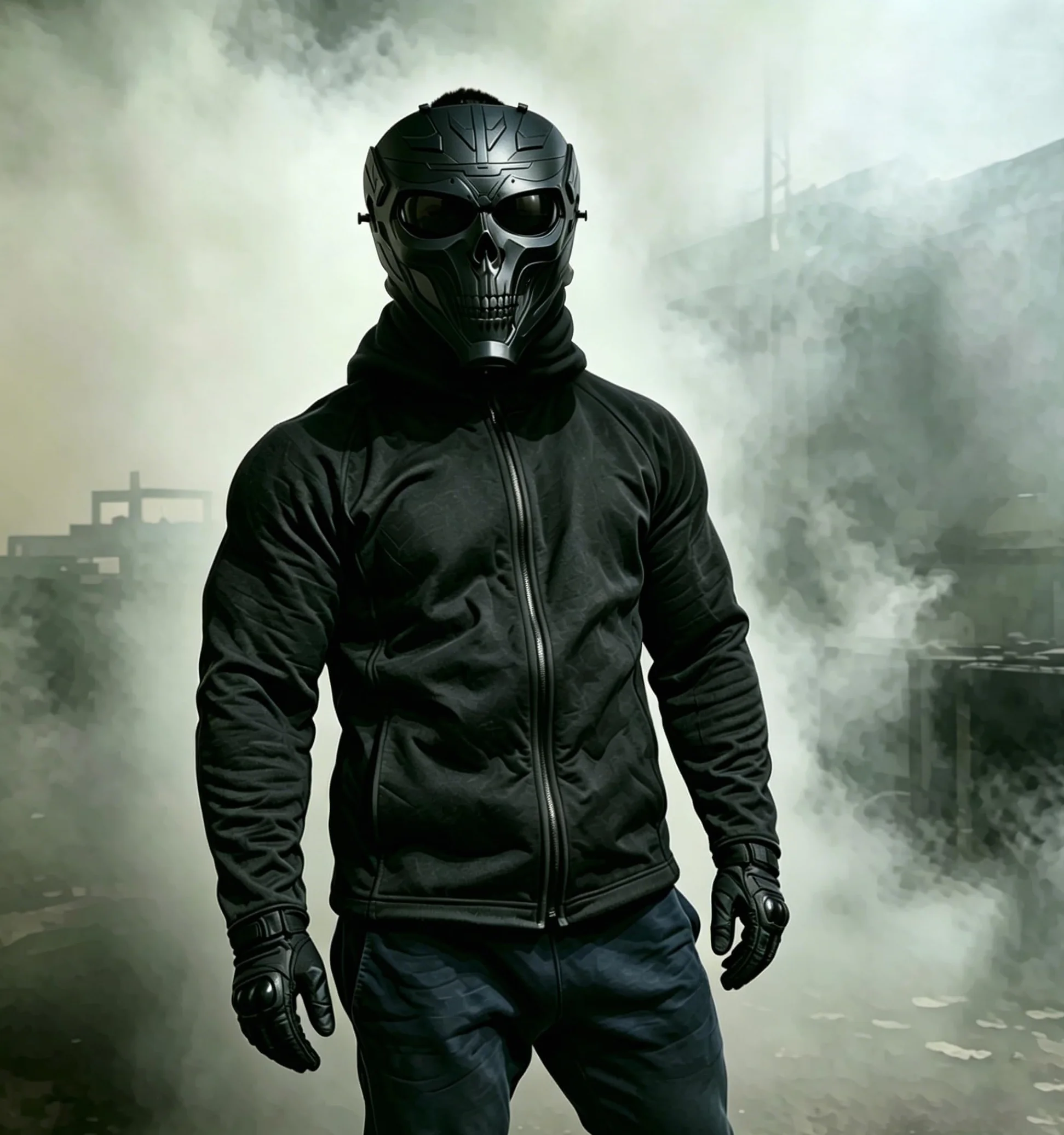 Airsoft Máscara táctica de cráneo de Cara Completa máscara de Lente ahumada para Caza, Paintball CS Wargame Halloween