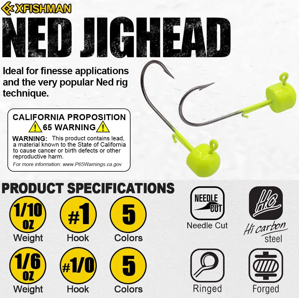 Ned-Rig-Kit-Finesse-Baits-Soft Plastic Worms-Fising-Lure para Bass Stick Swimbait Minnow Crawfish Lures Shroom Ned Jig Head Kit