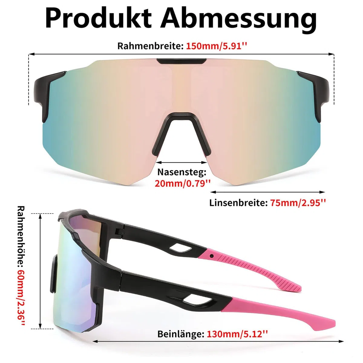 FEISEDY Gafas de Sol Deportivas para Hombre y Mujer Gafas de Ciclismo Gafas de Espejo Gafas Deportivas para MTB Carreras Correr Enduro con Protección UV400 B2388