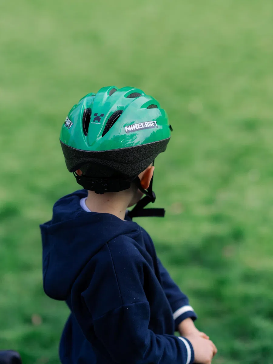 Minecraft Casco de Bicicleta para niños 3+, Verde, Talla única
