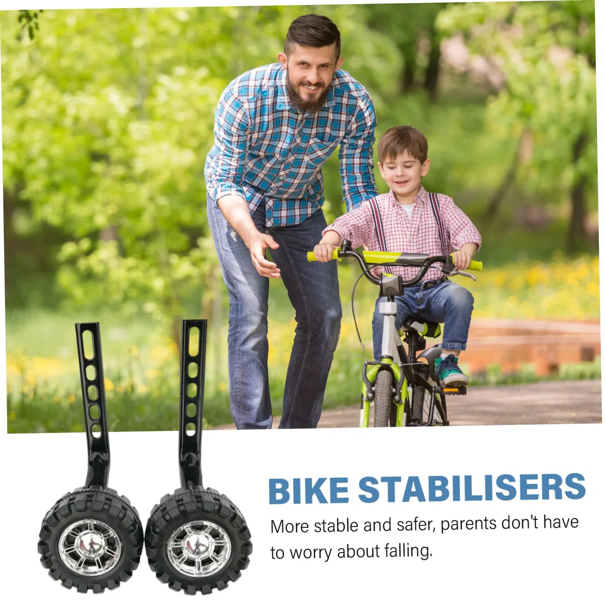 Rueditas de entrenamiento para bicicleta, 1 par, resistentes, silenciosas y estables, universales, para niños, de 12, 14, 16, 18 y 20 pulgadas.