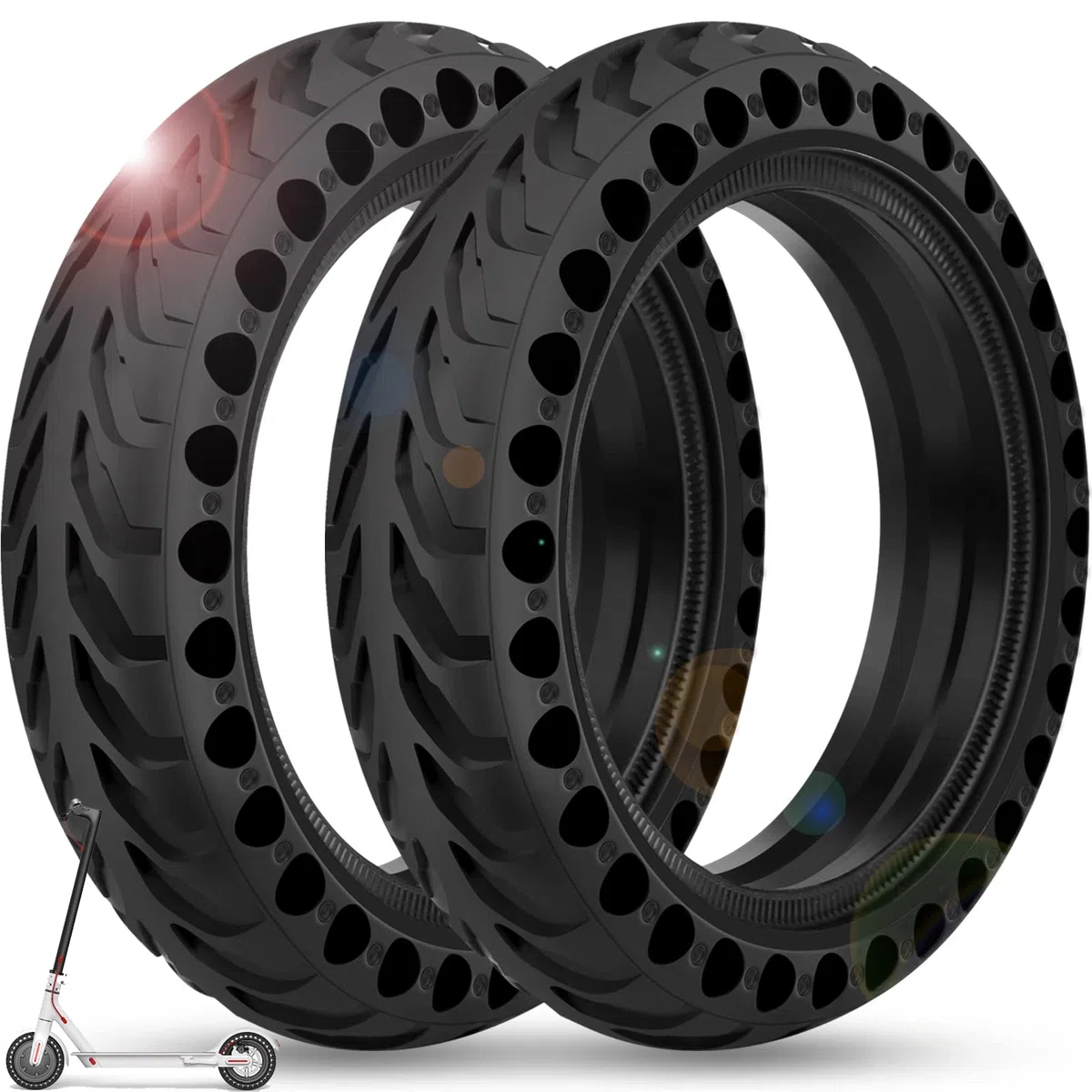 BANGTING 2PCS 8.5 Pulgadas Ruedas Macizas para Patinete Electrico, 8 1/2 x2 Neumáticos de Reemplazo, 50/75-6.1 Rueda de Repuesto Para Xiaomi Pro 2 / M365 / M365 Pro / 1S / 3/3 Lite/Essential