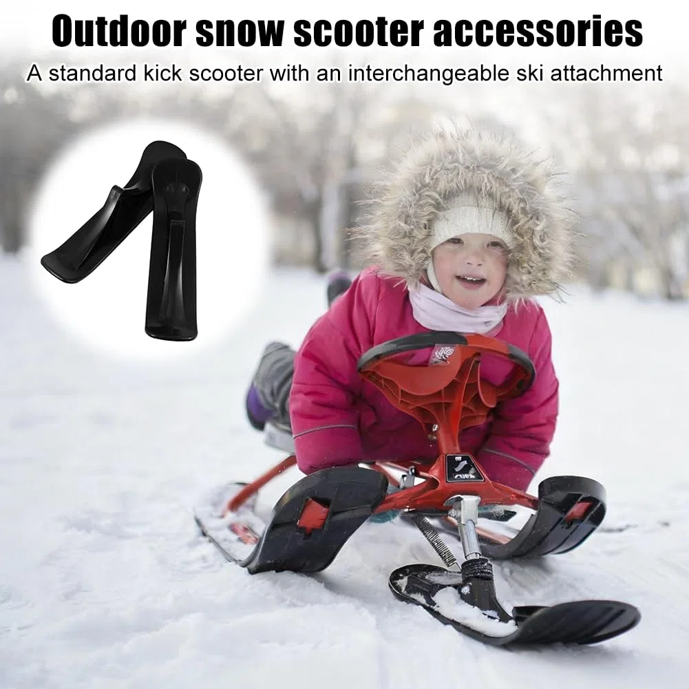 Trineo de Patinete, 2 Piezas Kit de Conversión de Patinete de Esquí, Kit de Trineo de Esquí con Trineo de Nieve, Accesorio para Scooter de Nieve y Tabla de Patín de Esquí