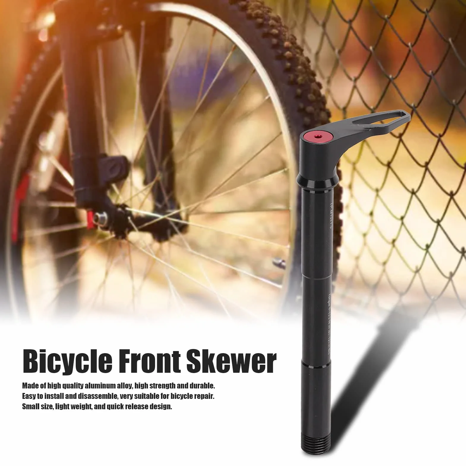 Pincho de Liberación Rápida con Eje Pasante para Bicicleta, Pincho Delantero de Aluminio de Alto Rendimiento para Bicicleta para(L: 158 mm)