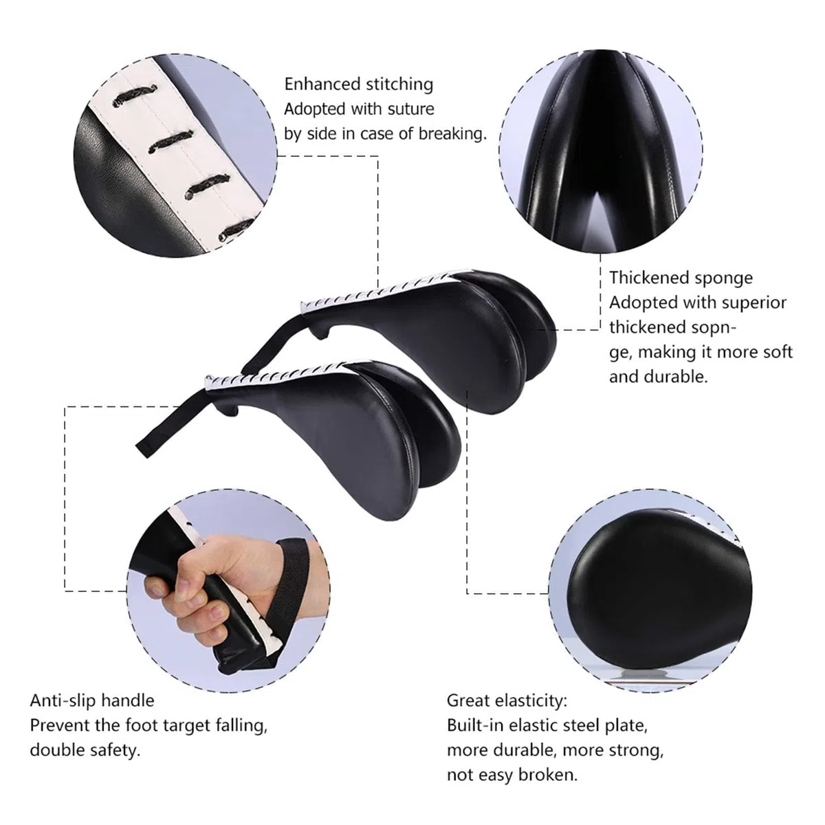 Vbest life 2 Pcs Durable Taekwondo Pad Training Pad (Negro), aplicable en la práctica de bateo de Taekwondo, Artes Marciales, etc