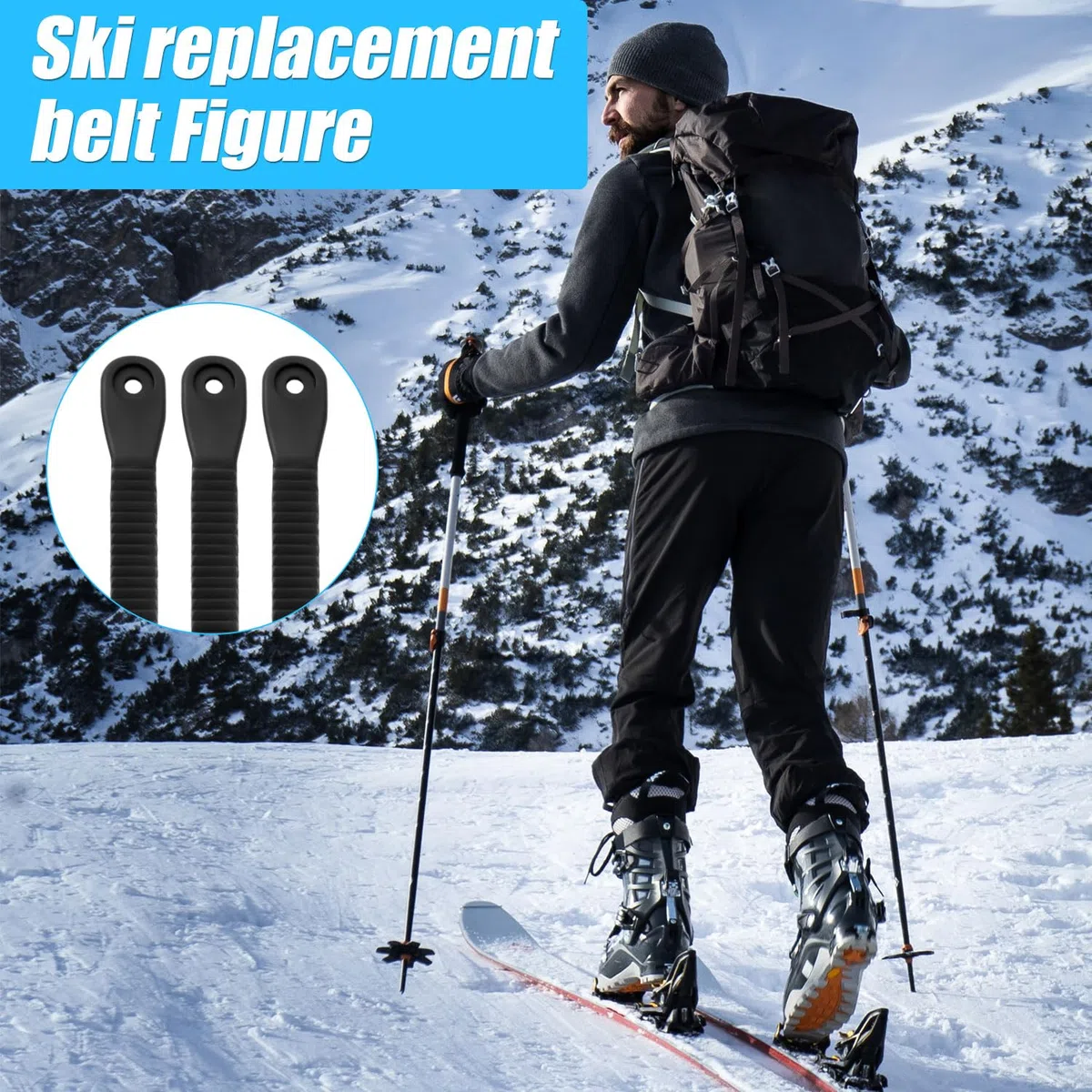 BOXOB 10 Piezas de Ski Binding Straps 21x1,5cm Fijación de Correa de Escalera de Tobillo de Snowboard de Plástico Piezas de Fijación de Snowboard para Reemplazo de Correas de Fijación de Snowboard