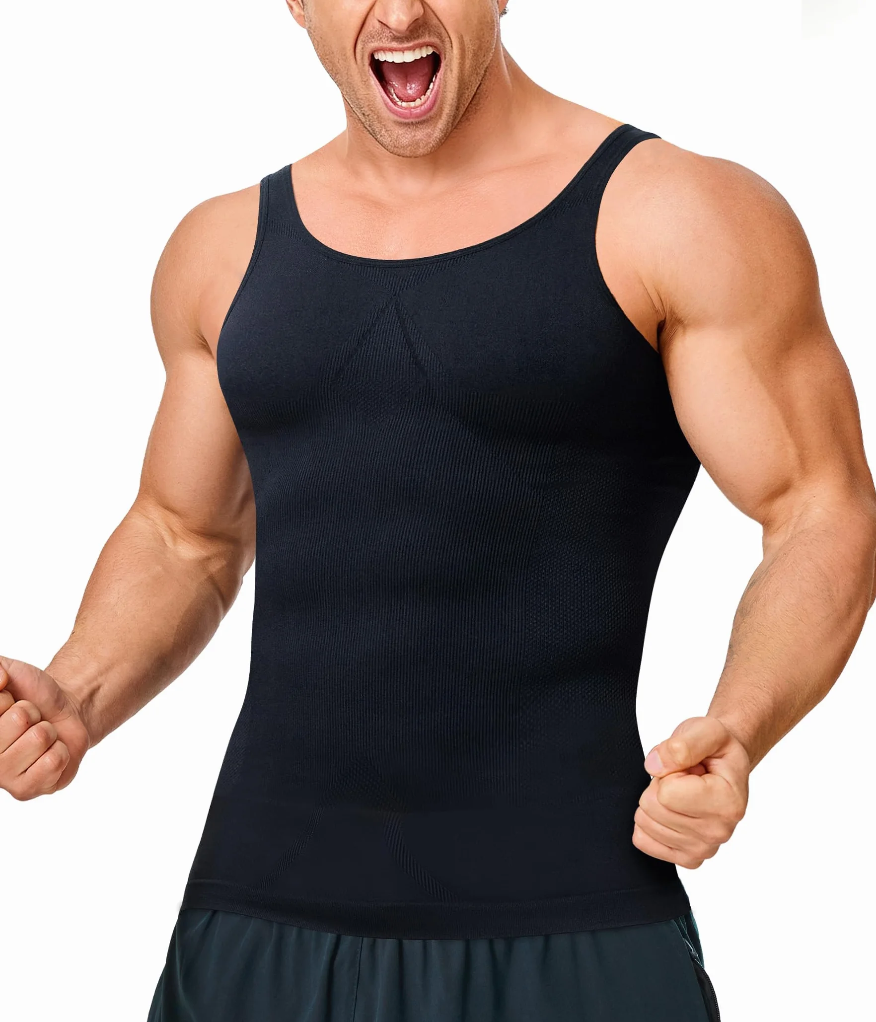 KUMAYES Faja Camiseta Reductora Compresión Hombre Faja Chaleco Hombre Camiseta Reductora Hombre Alta Elasticidad