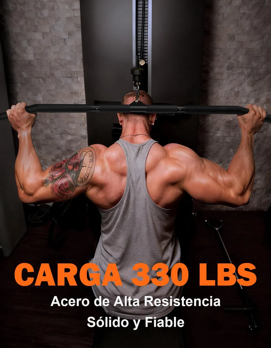Fitarc Barra Lat Pulldown 102 cm, agarre antideslizante de longitud completa, barra de jalón para máquina de poleas, admite agarre estrecho y ancho