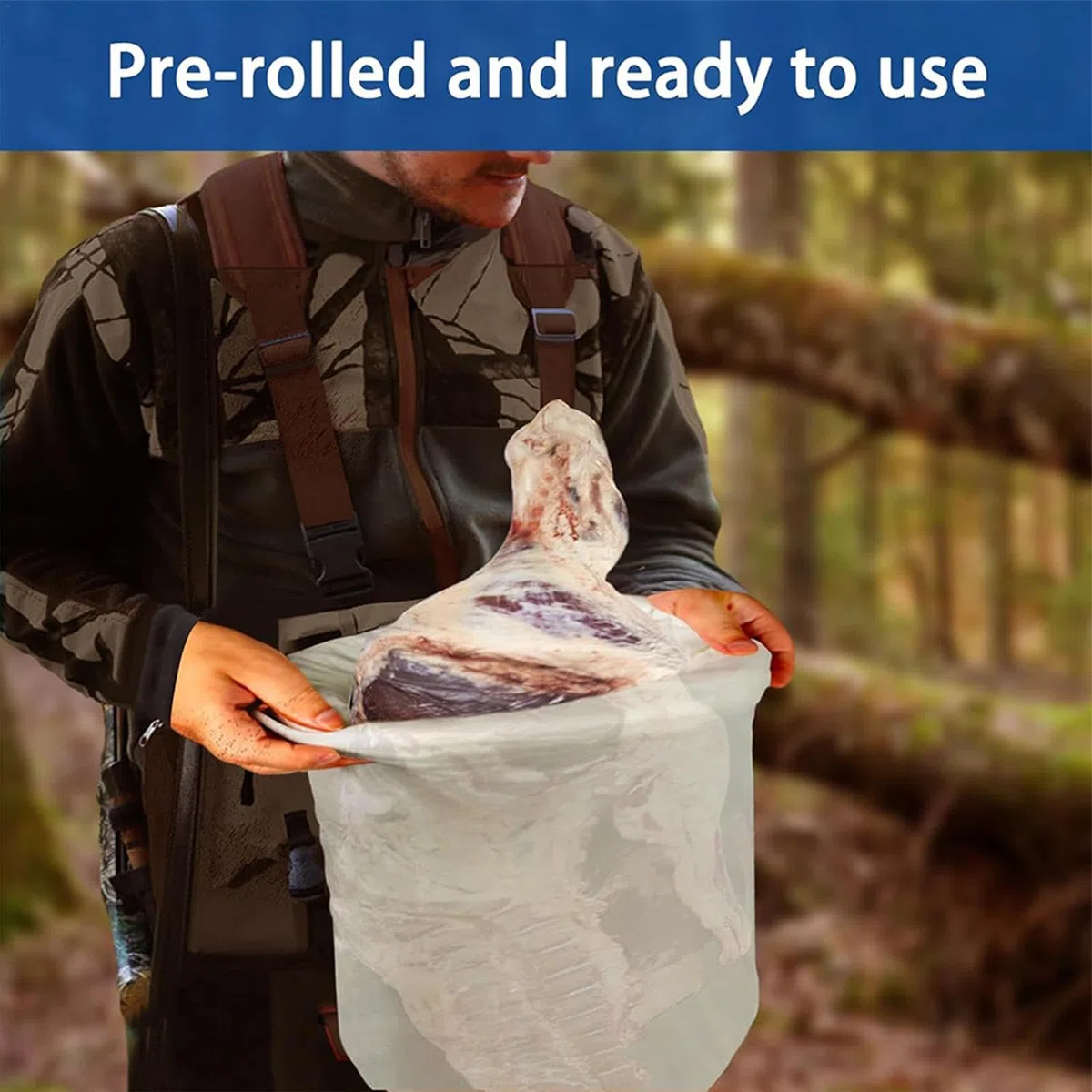 Bolsas para Caza de Alces, Bolsas para Caza de Carne - Bolsas de Caza Mayores Reutilizables y Transpirables para Alces, caribúes y Ciervos,Bolsas de Cuarto enrolladas Resistentes, Bolsas de