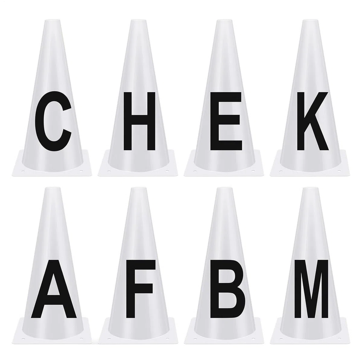 Conos de con Letras – 23 x 14 cm, marcadores Deportivos de | Marcadores de Equipo de Entrenamiento de Caballos de competición, Conos con Letras para Atletas ecuestres, Uso en competiciones