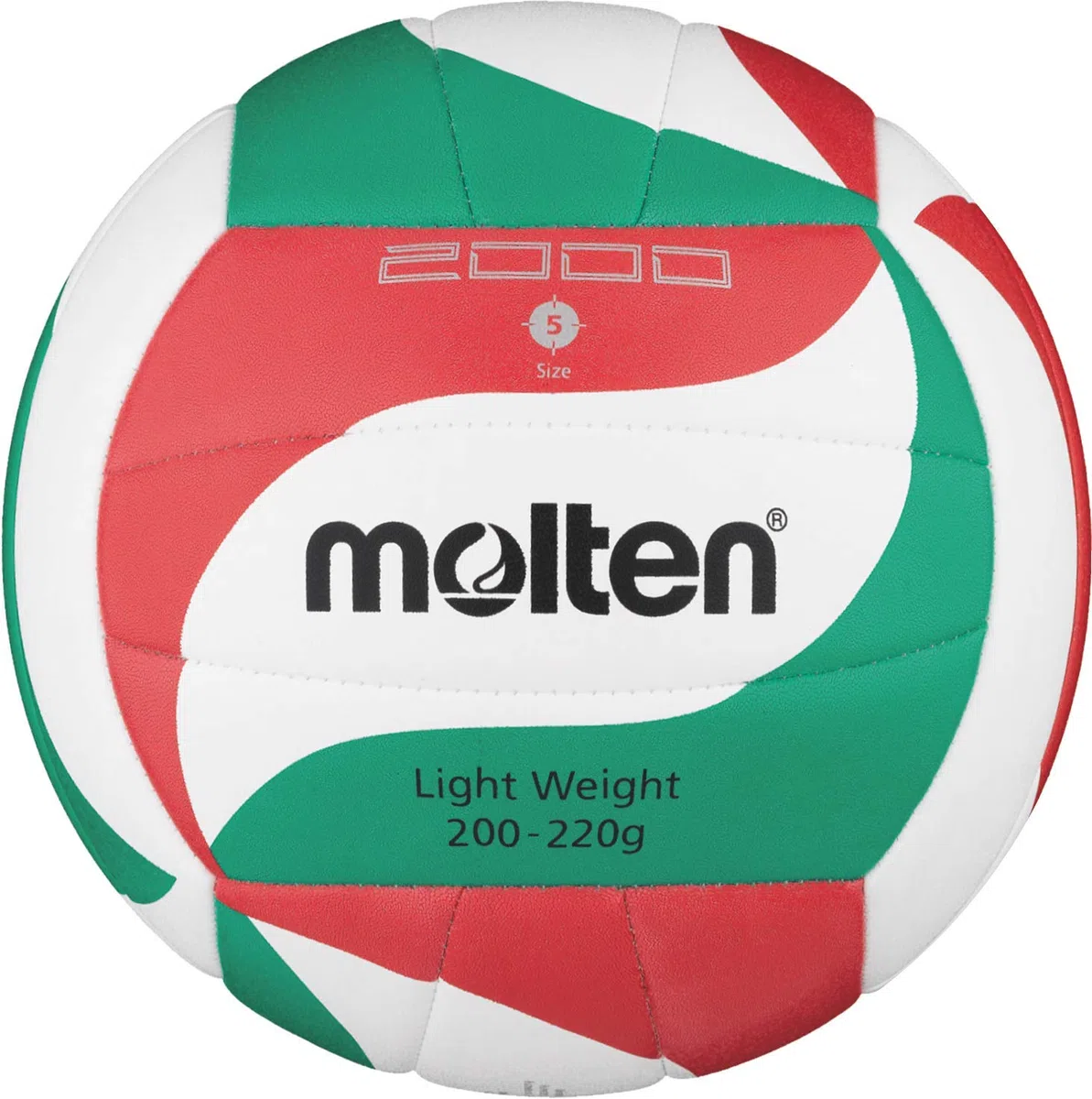 Molten VM2000 Balón de Voleibol White/Green/Red 5