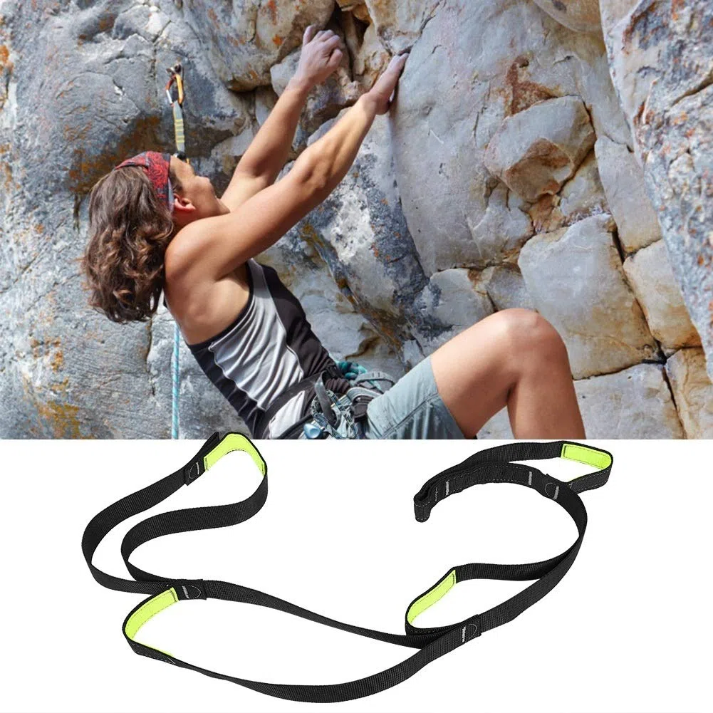 MAGT Montañismo Escalada Pedal Del Pie, Pedal de pie de escalada, Cojinete de carga Correa de correa plana ajustable, Cuerda De Seguridad Al Aire Libre, Para Escalada Senderismo Mointaineering