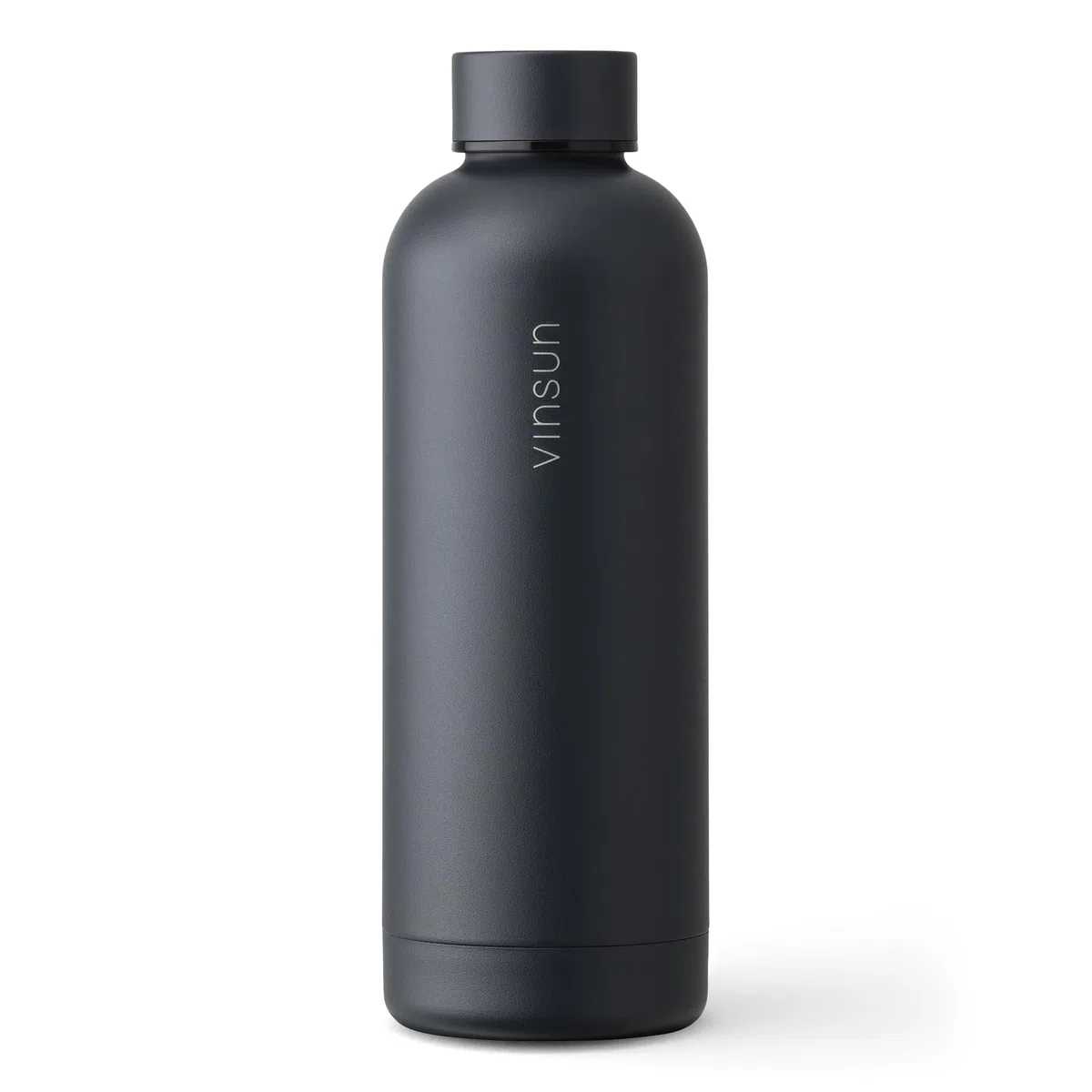 Vinsun Botella agua acero inoxidable 500ml - Antigoteo, sin BPA, reutilizable - Botella termica antracita - Cantimplora termica para Deporte, Colegio, Bicicleta, Oficina