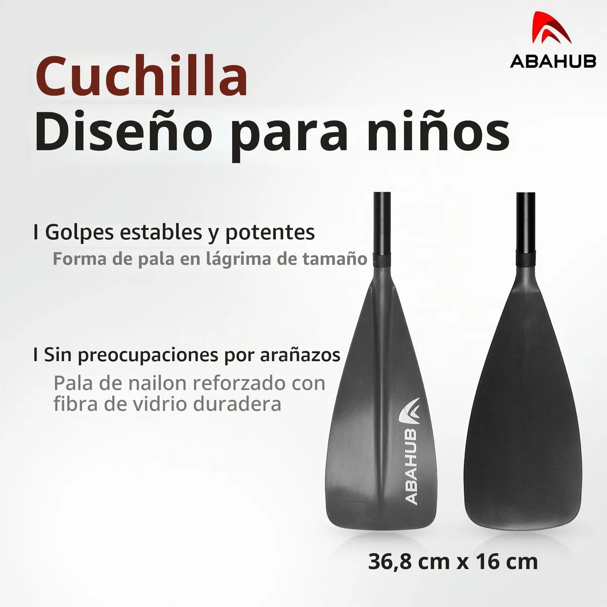 Abahub Remo Paddle Surf Niños Sup Paddle Kids Aluminio 140-178cm Ajustable Stand Up Paddle para Paddleboard, Vástago Recubierto Aleación Aluminio Plástico Hoja Nailon Gris/Turquesa