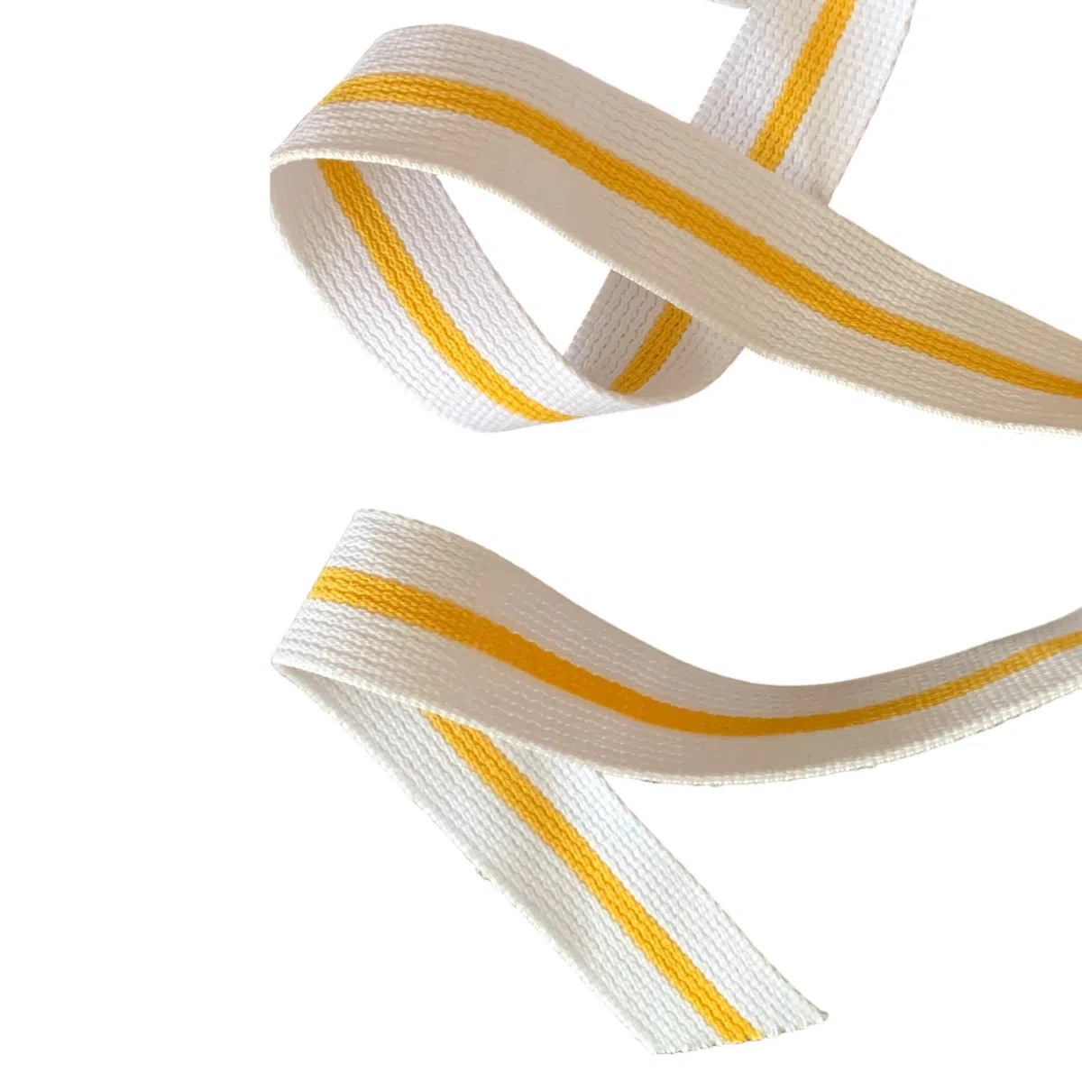 UGOJUDO - Rollo de cinturón de judo (50 m), color blanco/amarillo con 1 linea
