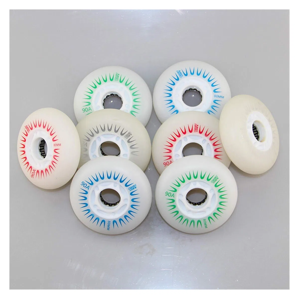 Ruedas Skate,Ruedas De Patines De Ruedas 4 Piezas de 90A Inline Roller Skates 60 62 64 68 70 mm Neumático de iluminación sin barreras Torrent Roller Skates
