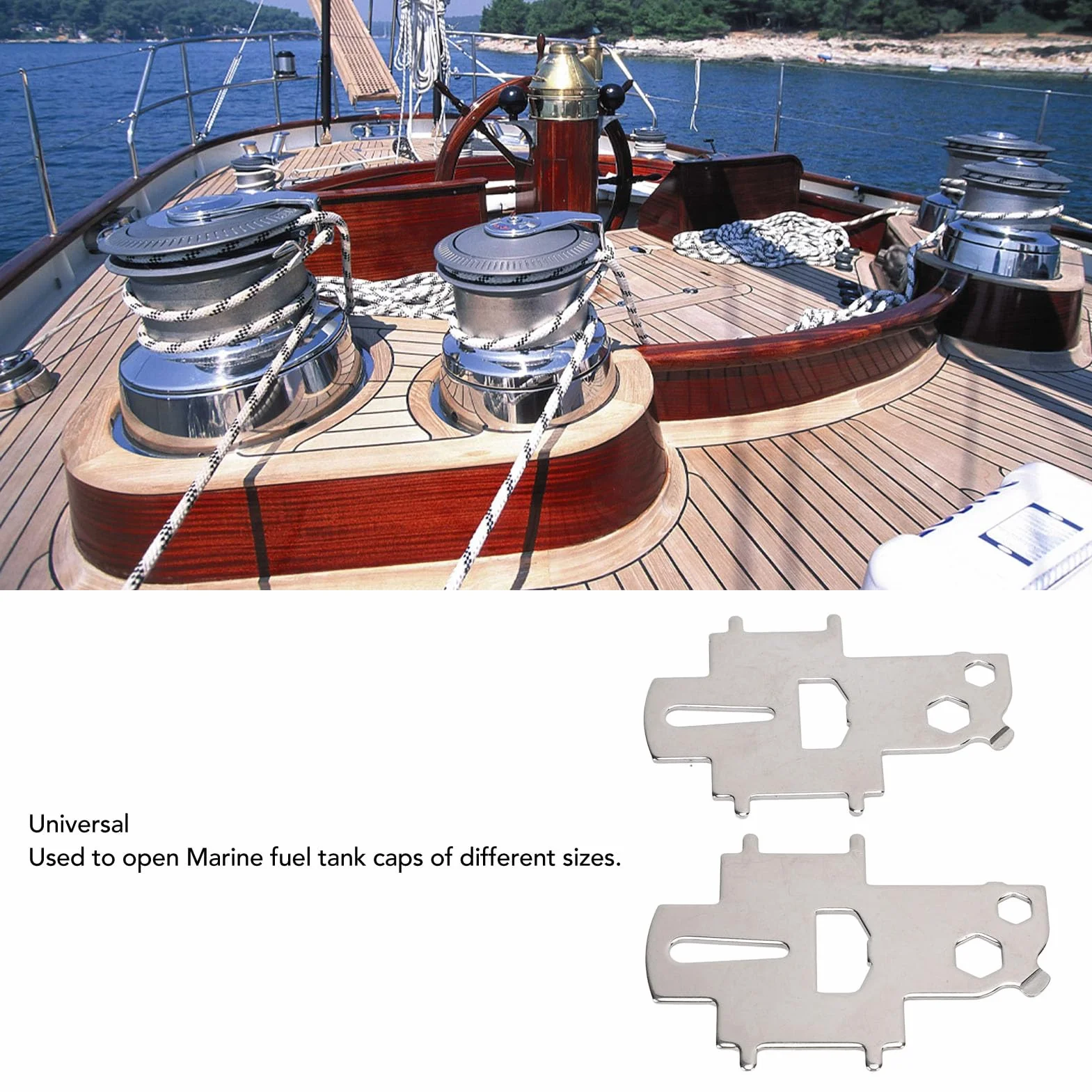 Llave de Placa de Cubierta Resistente, Llave de Tapa de Gasolina para Barco de Acero Inoxidable 316, 2 uds. para Apertura de Tanque de Agua y para Barcos, Yates, Barcos Modernos