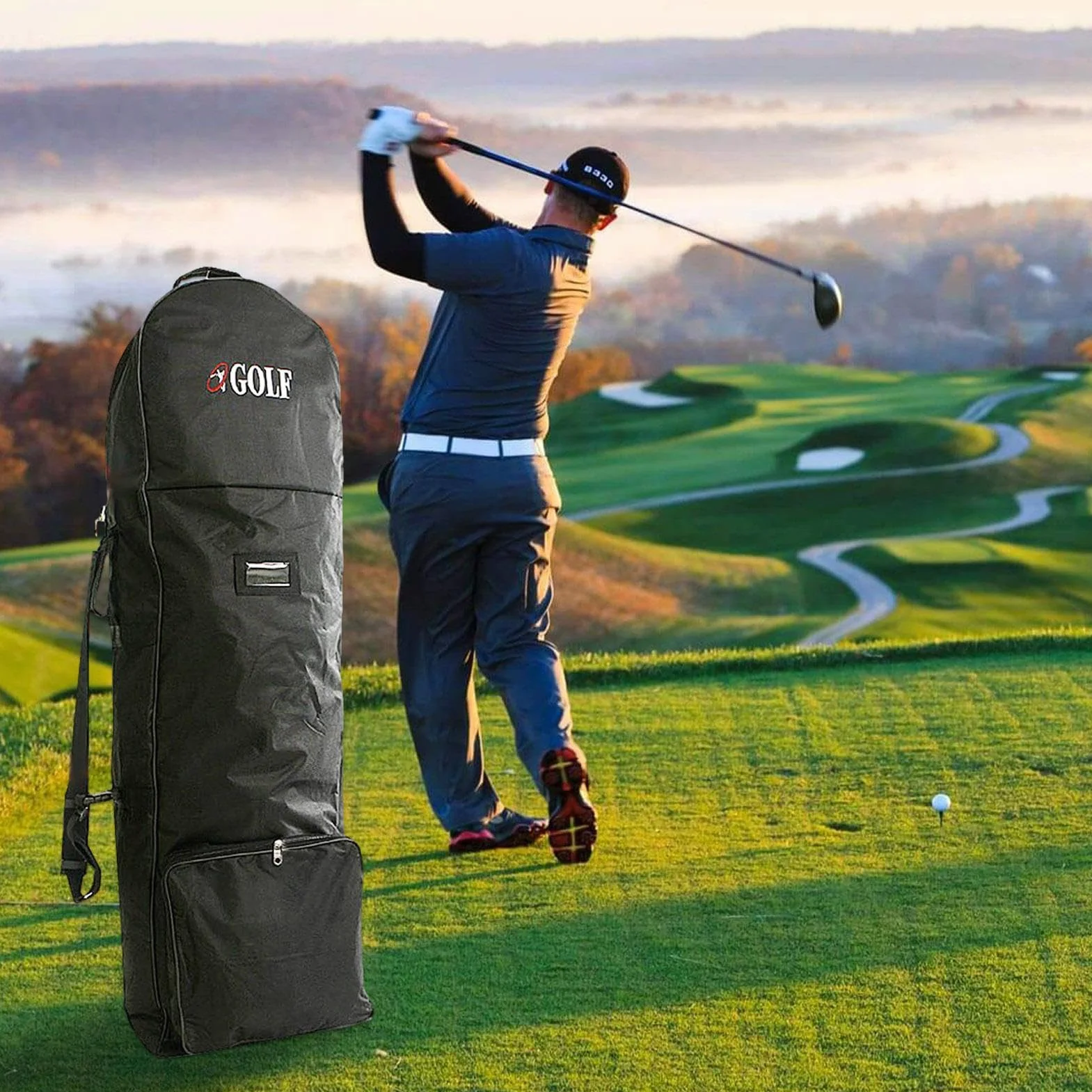 Bolsa De Viaje para Golf con Ruedas - Estuche Protector Portátil con Correa De Hombro para Transportar Palos, Ideal para Viajes En Avión