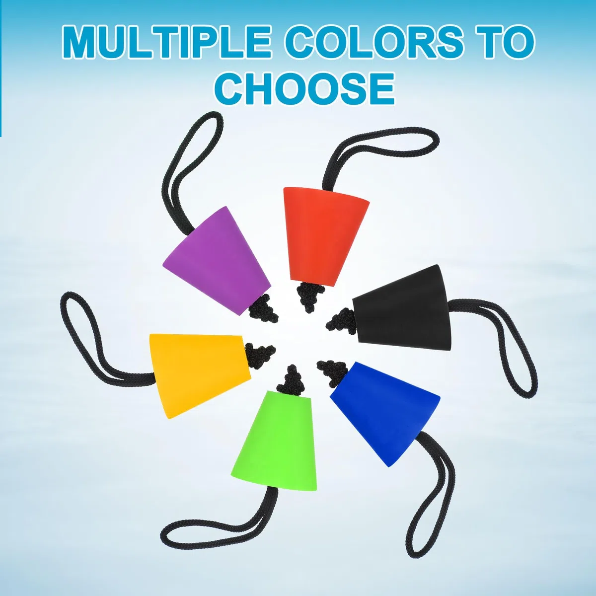PATIKIL Kit universal de tapones de silicona para kayak, tapones para agujeros de drenaje, tapón con cordón para kayaks, canoas