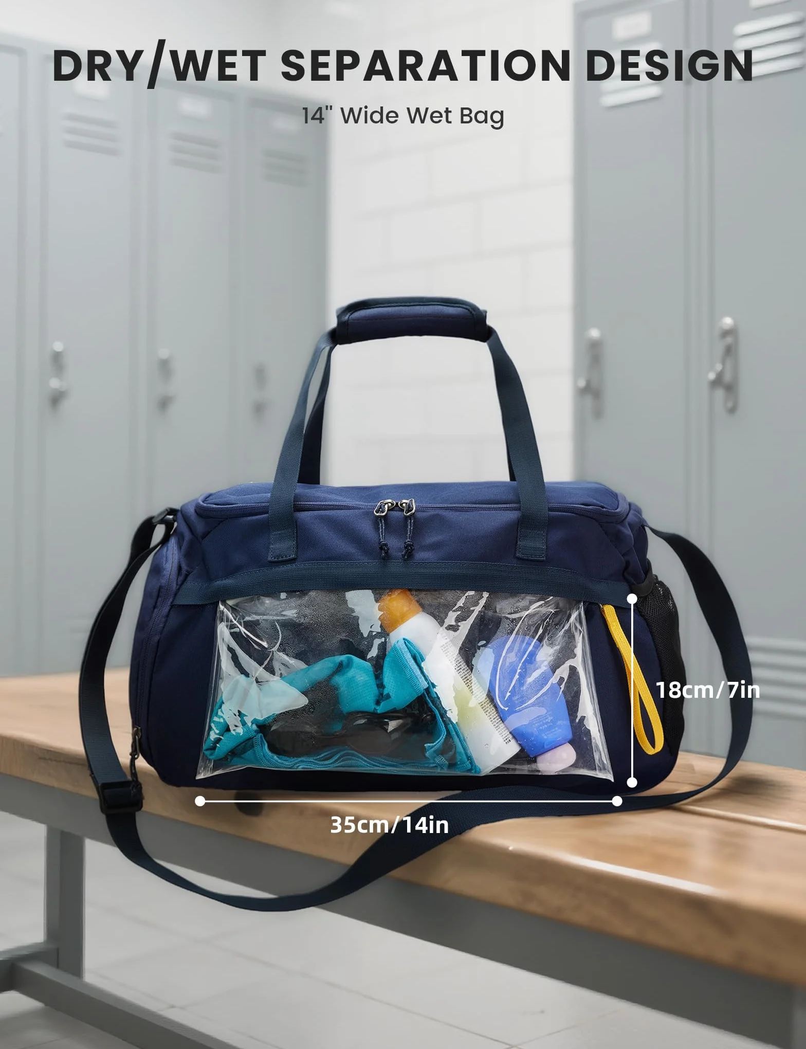 SKYSPER 35L Bolsa Deporte con Compartimentos de Zapatos y Humedad, Bolsa Viaje Mujer y Hombre, para Viaje, Entrenamiento - Gym Bag