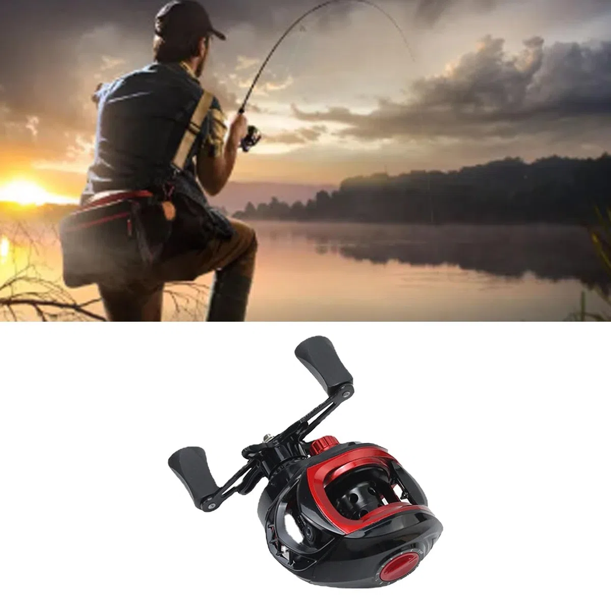 Carrete de Fundición de Metal, Carrete de Fundición Larga, Relación de Engranaje 7,2: 1, Carrete de Pesca Baitcaster para Pescadores de Agua Dulce y Salada