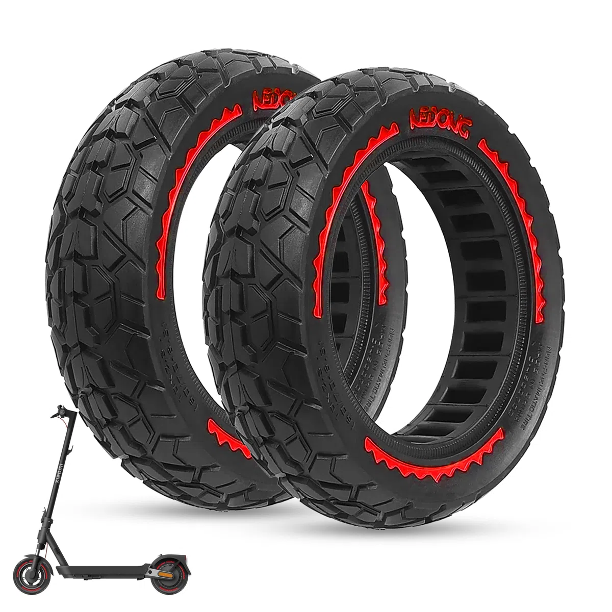 ANSENI Rueda Maciza 60/70-6.5,Neumatico 10 pulgadas 10x2.50-6.5, Rueda Antipinchazo compatible con Patinete Xiaomi 5/5 Pro/5 Max,Segway Ninebot E3 E,Ninebot Max G30/G30D,Smartgyro K2 (2 Ruedas)