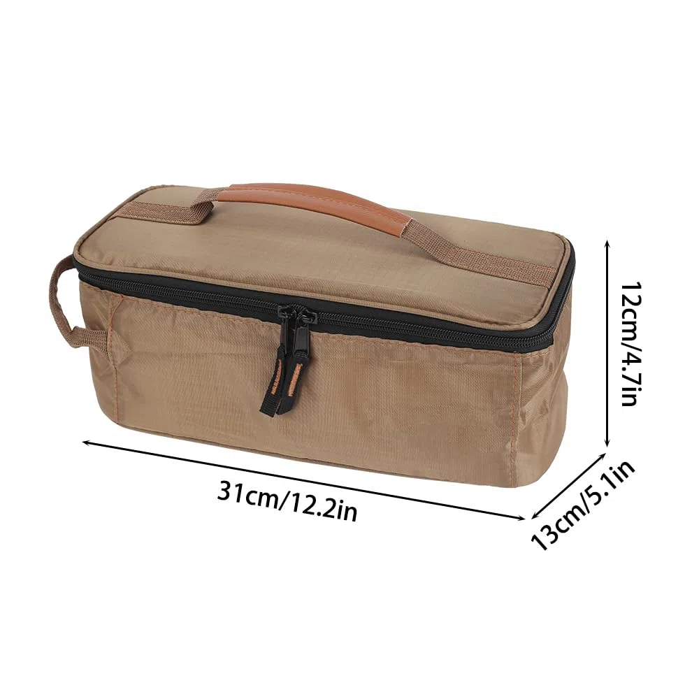 Mioyow - Bolsa de almacenamiento para utensilios de cocina, acampada, bolsa de transporte de vajillas impermeable con doble cremallera y asa para camping, senderismo, barbacoa,