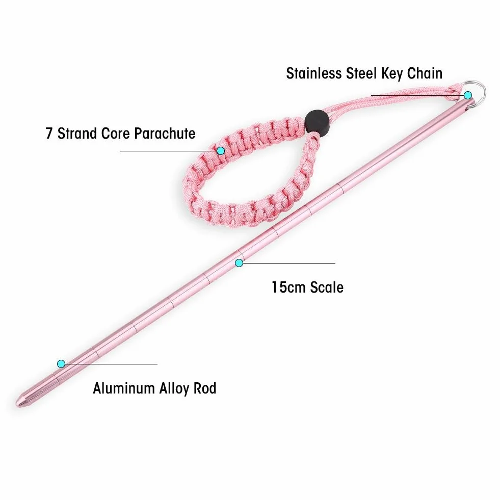 Keep Diving Vara de Buceo de aleación de Aluminio con Puntero y cordón de paracaídas - Resistente, 34 cm de Longitud, para buceadores - Atractivo diseño en Rosa