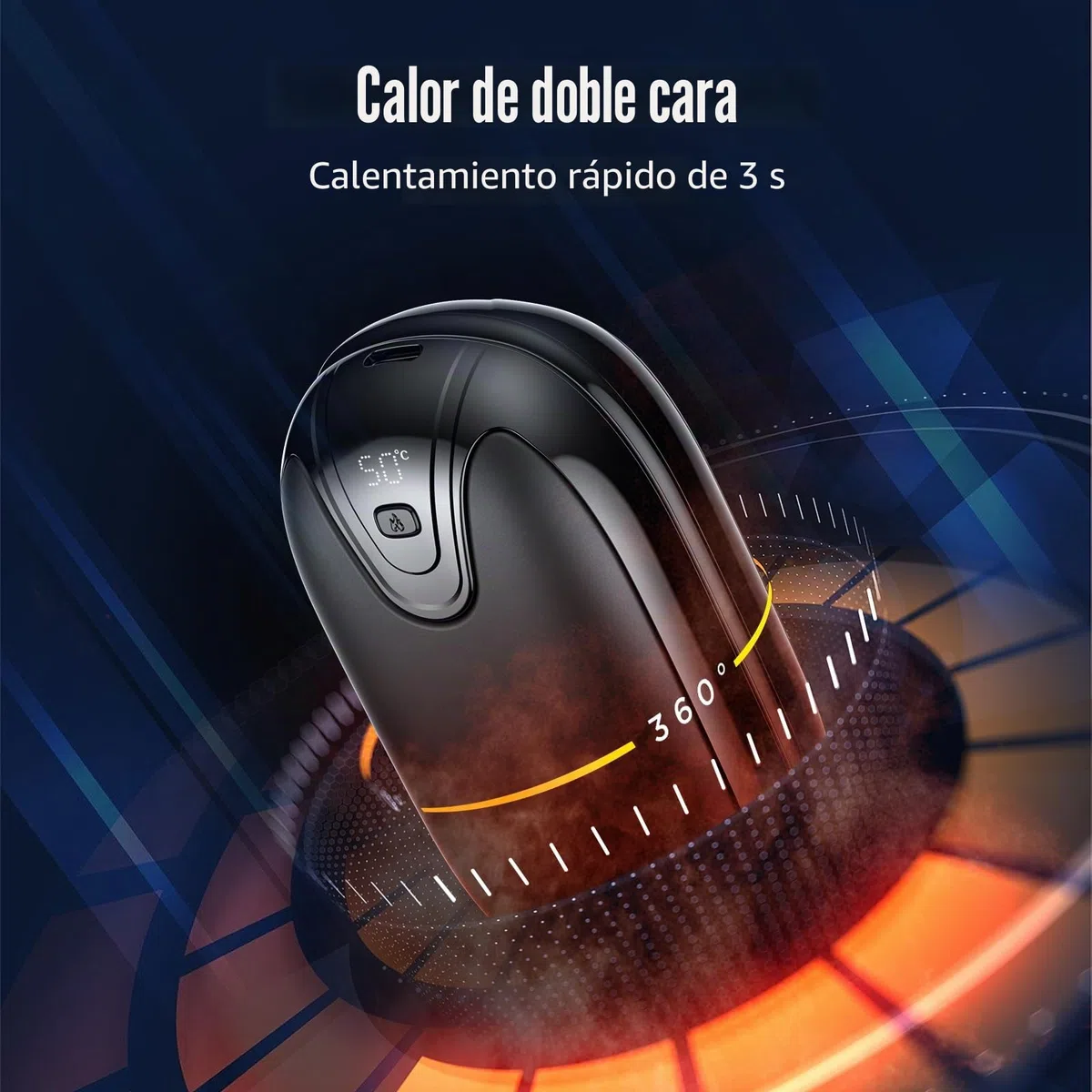 Calentadores de Manos, Calentador de Manos magnético Recargable 2 en 1, Calentador de Bolsillo portátil de Larga duración, Pantalla Digital LCD, Calentador de Manos Reutilizable, Rejilla para