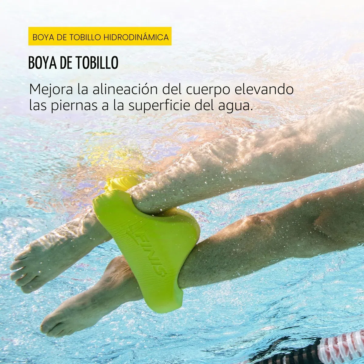 FINIS Boya de Tobillo para Entrenamiento competitivo de natación, Amarillo, Adulto