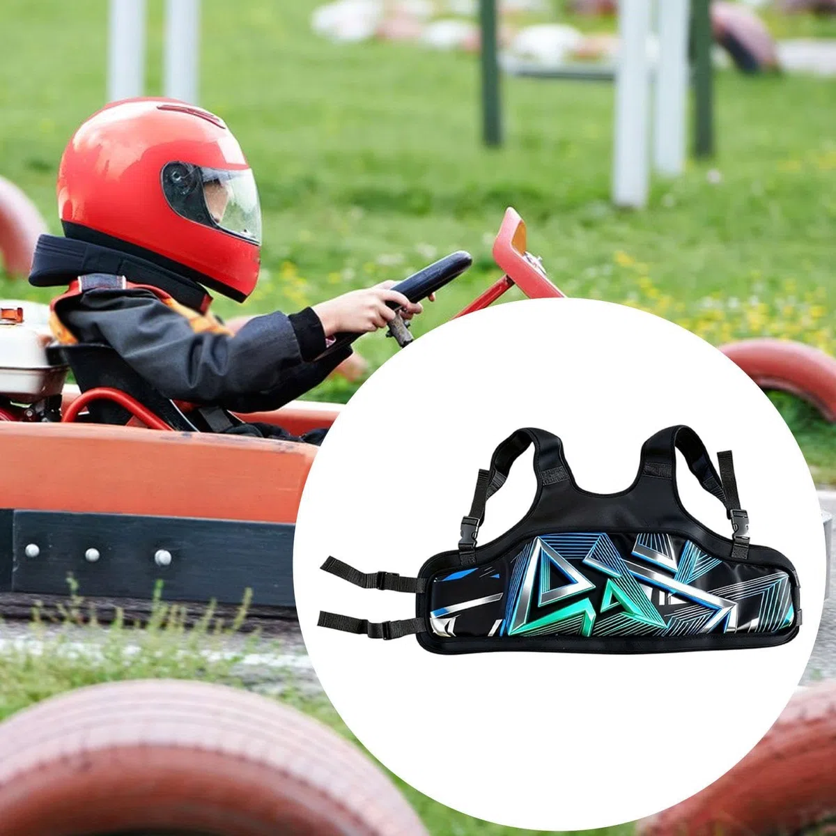 Protector de Costillas para Karting, Cómoda Y Ligera para El Pecho, Azul