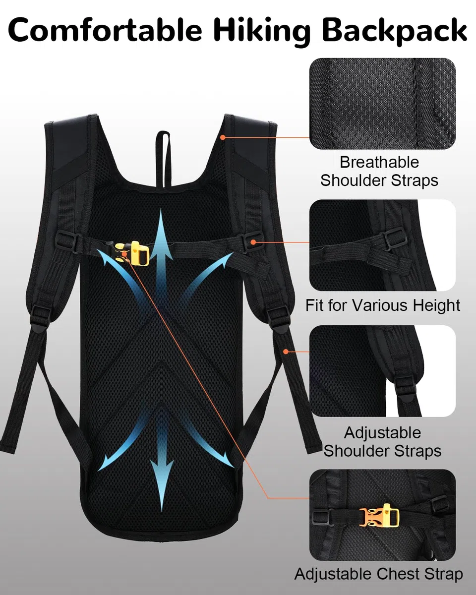 Mochila Ciclismo para Mujer Hombre, Pequeña Mochila Impermeable para Senderismo, Mochilas Deportivas Hidratacion Ligera para Bibicleta Camping Escalada Correr, Azul