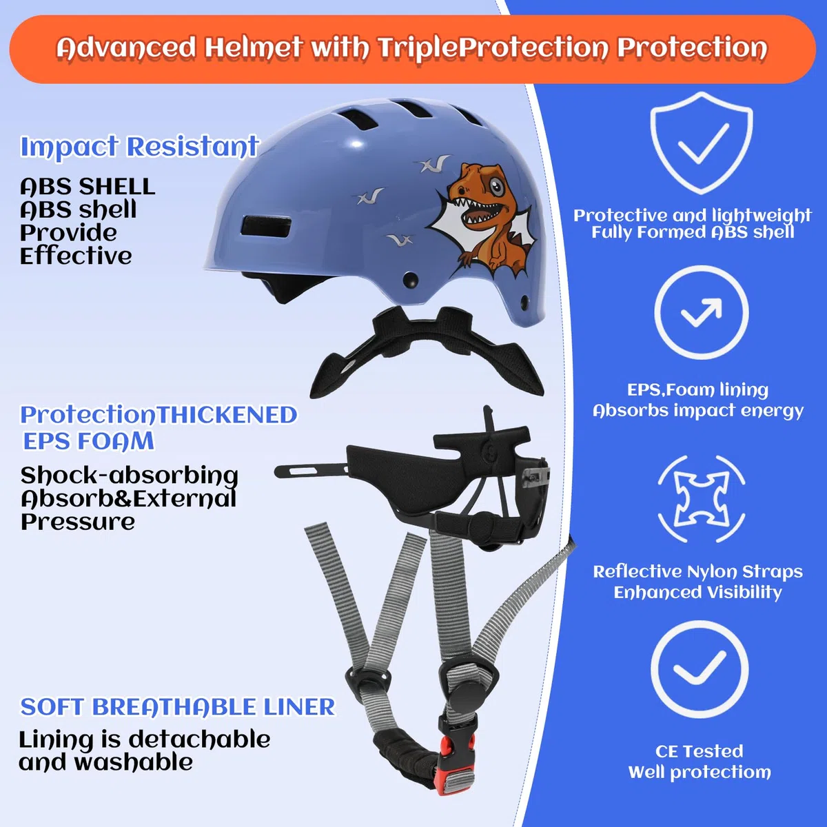 Casco Ajustable para niños y niñas y Adolescentes, Casco Bicicleta Bici niño Casco Protector para monopatín, Bicicleta, Patinete, Patines en línea y Ciclismo
