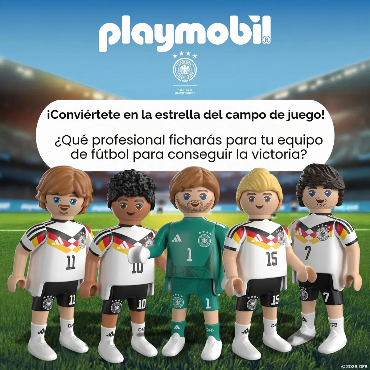 PLAYMOBIL | DFB | Juego de Jugadores 1 | Figuras de fútbol | Juego de fútbol | 210449