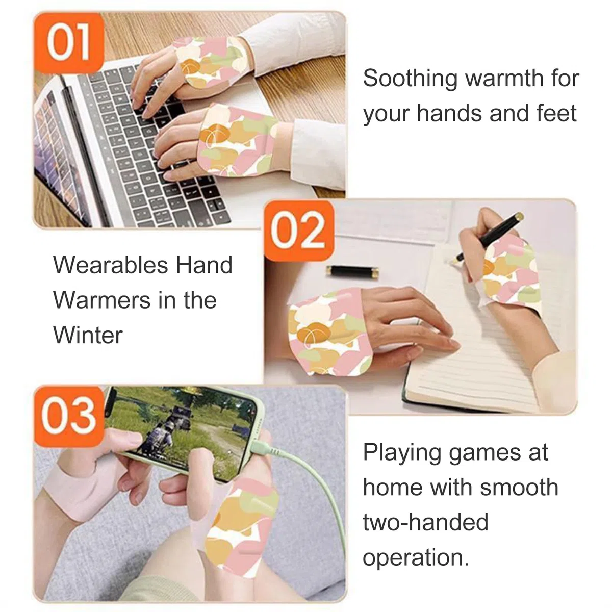 Calentadores de manos unisex desechables, 50 calentadores de manos portátiles, parches de calor para manos, pies y muñecas, ideales para actividades al aire libre de invierno (senderismo y campamento