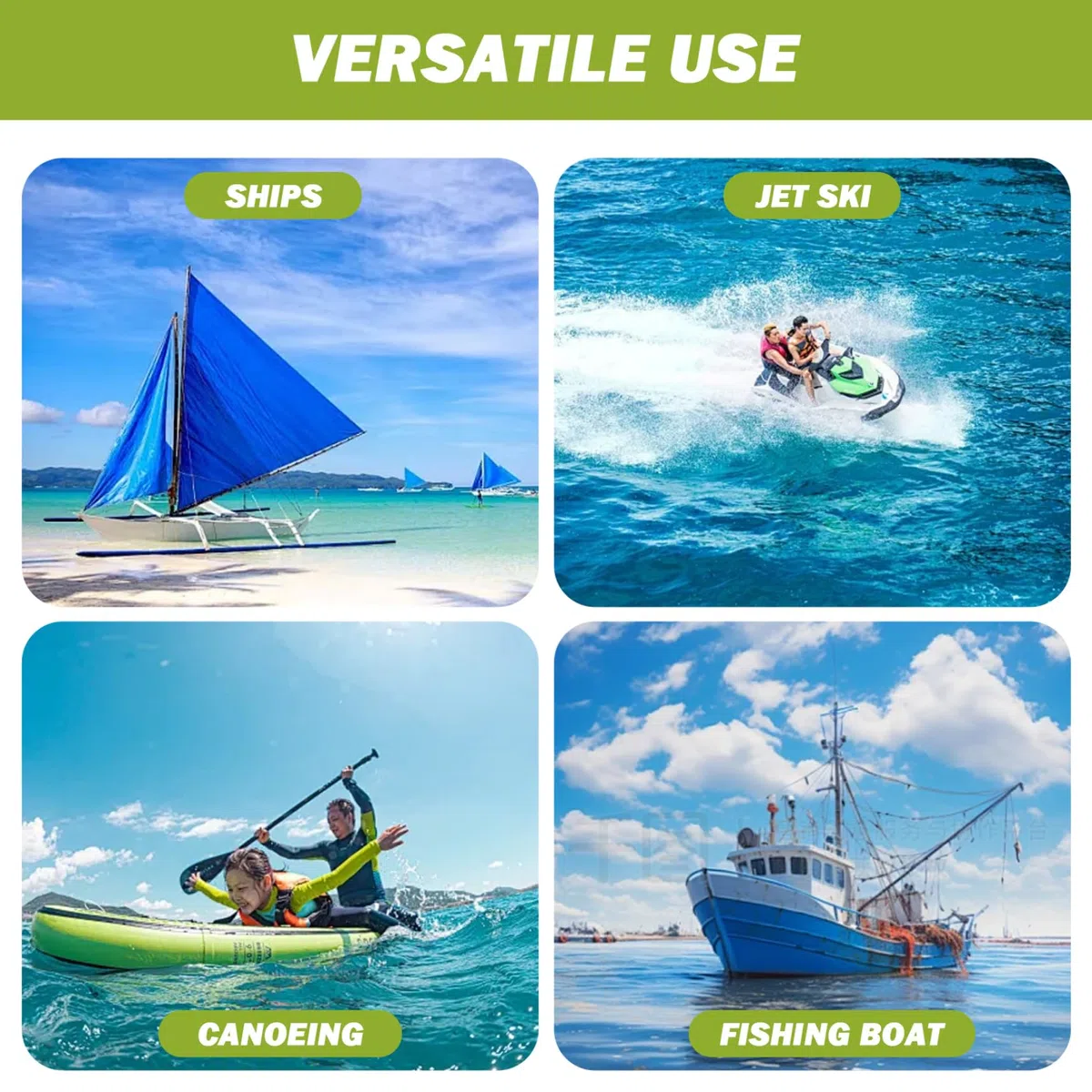 Cuerda Flotante con Flotador de boya, Cuerda de Anclaje de Flotador de Piscina Resistente de 12 pies con Gancho de Acero Inoxidable, Ancla de Barco de Alta Visibilidad para Agua de Playa, Lago o