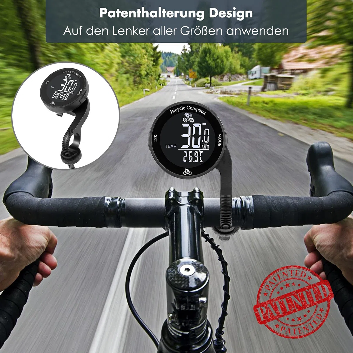 MONTOP Cuentakilómetros Bicicleta Inalambrico, Impermeable Cuentakilometros Bicicleta Spinning, Velocímetros Bicicleta Inalámbrico con Retroiluminación de Pantalla LCD, Ciclocomputador Bici Montaña