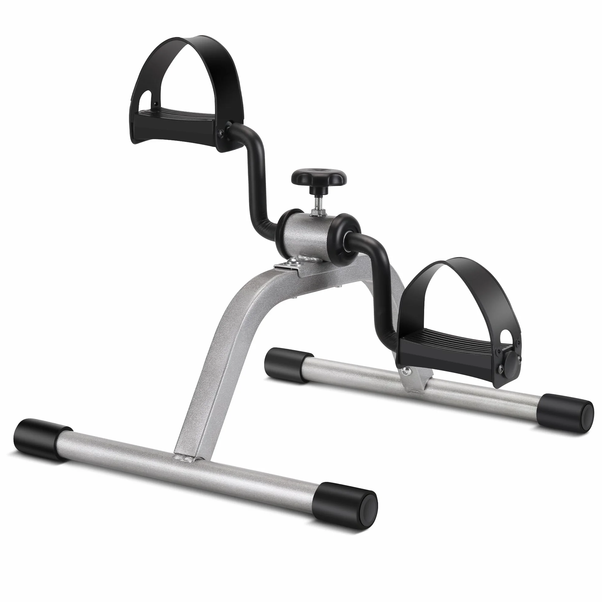 RYGEO Ejercitador de pedales para debajo del escritorio, mini ejercitador de pies, resistencia ajustable, silencioso, para el hogar, fitness, gimnasio, entrenamiento, piernas, brazos
