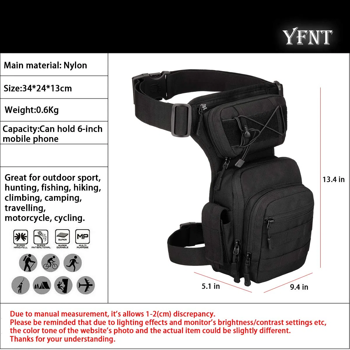 Exterior táctico Impermeable Pierna Bolsa Banana para Deporte Caminata Camping Militar Bolsa Molle cinturón Bolsa Moto para