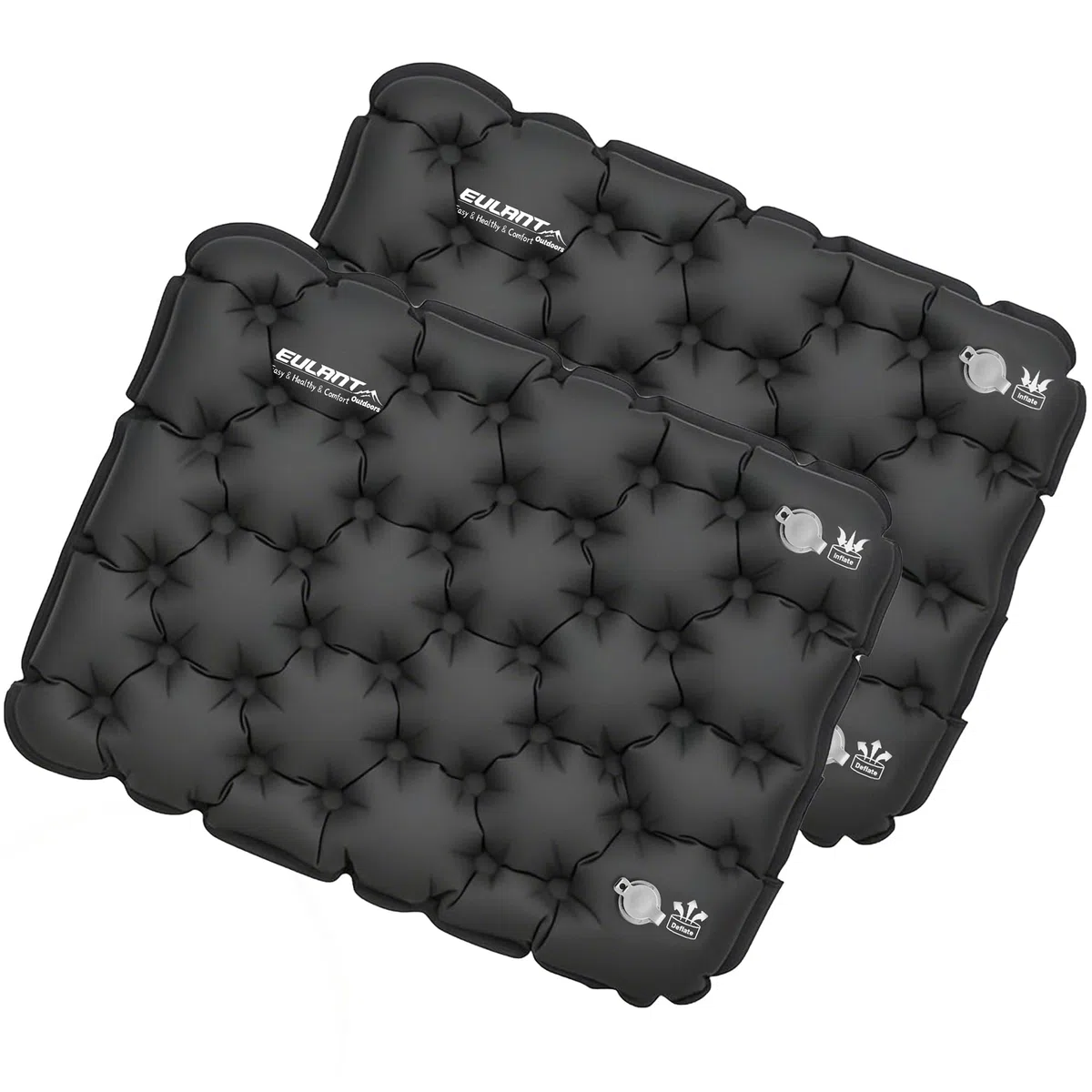 EULANT Cojines de Asiento Inflable,Cojín de Aire Impermeable,Suave Cojín del Avión,Hinchable Esterilla para Camping Viajes Kayak Mochilero Conciertos Estadio Playa Césped Suelo,Inflado por soplado