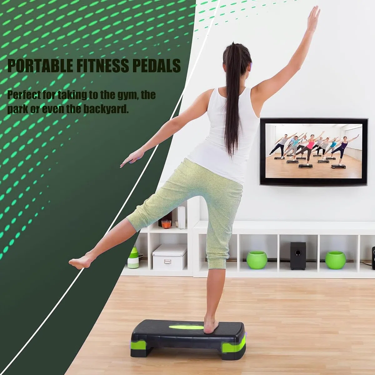 Step de Aeróbic Plataforma Step para Fitness con Altura Ajustable de 10/15cm, Antideslizante, Carga 250kg