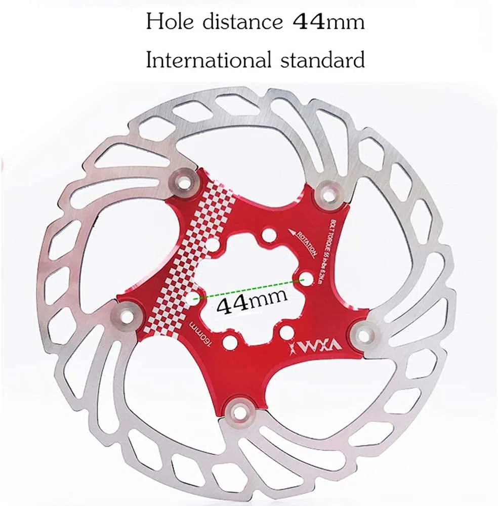 YBEKI Discos Freno Flotantes 140/160/180/203mm - Acero Inox SUS420 + Aleación Aeronáutica 7075-T6, Disipación Térmica 30% Superior, Compatible Shimano/SRAM/MTB/Carretera (Negro/Rojo)